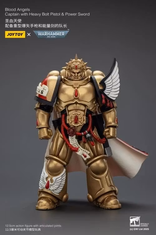 Warhammer 40K Blood Angels Captain with Heavy Bolt Pistol & Power Sword 1/18 Scale Action Figure