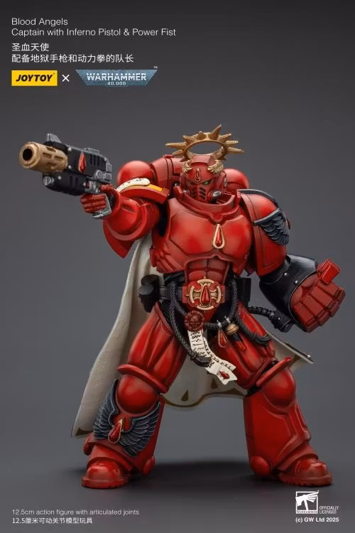 Warhammer 40K Blood Angels Captain with Inferno Pistol & Power Fist 1/18 Scale Action Figure