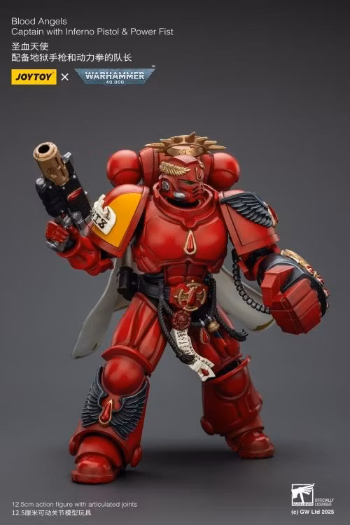 Warhammer 40K Blood Angels Captain with Inferno Pistol & Power Fist 1/18 Scale Action Figure