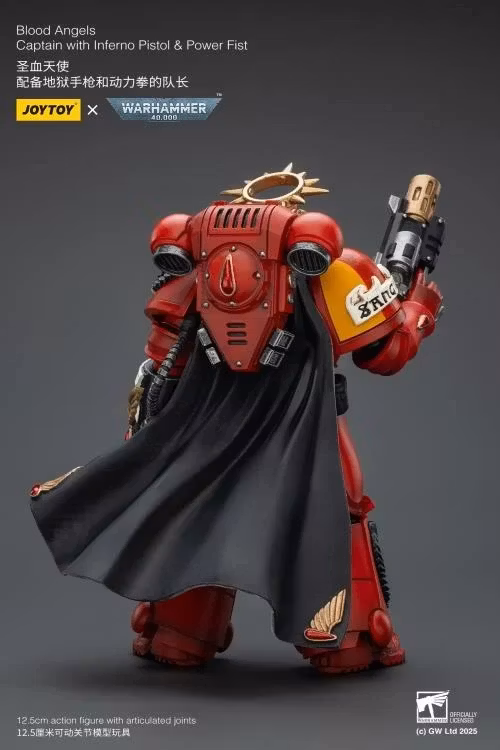 Warhammer 40K Blood Angels Captain with Inferno Pistol & Power Fist 1/18 Scale Action Figure
