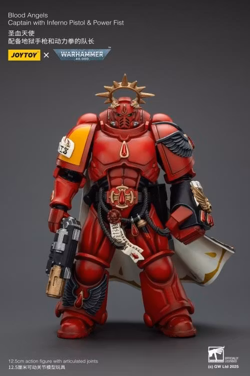 Warhammer 40K Blood Angels Captain with Inferno Pistol & Power Fist 1/18 Scale Action Figure