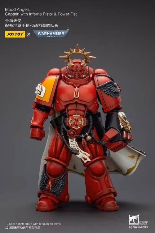 Warhammer 40K Blood Angels Captain with Inferno Pistol & Power Fist 1/18 Scale Action Figure