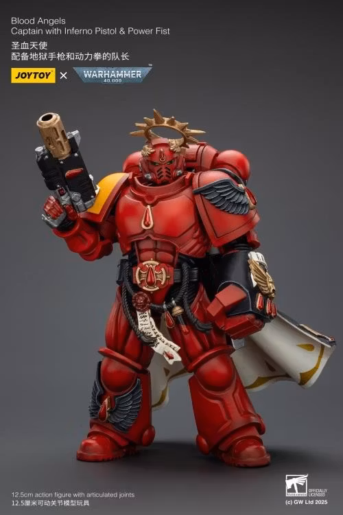 Warhammer 40K Blood Angels Captain with Inferno Pistol & Power Fist 1/18 Scale Action Figure