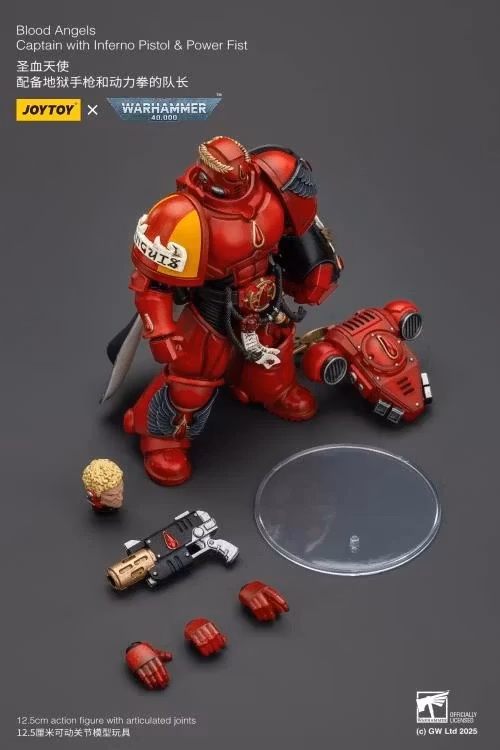 Warhammer 40K Blood Angels Captain with Inferno Pistol & Power Fist 1/18 Scale Action Figure