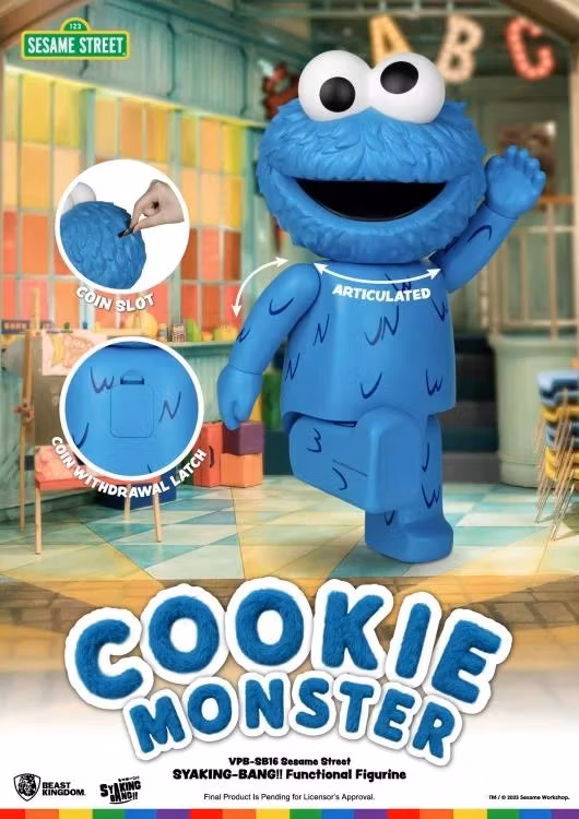 Sesame Street Syaking-Bang!! Cookie Monster Vinyl Piggy Bank