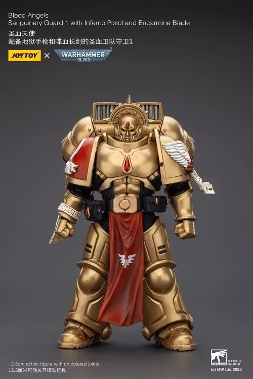 Warhammer 40K Blood Angels Sanguinary Guard 1 with Inferno Pistol and Encarmine Blade 1/18 Scale Action Figure