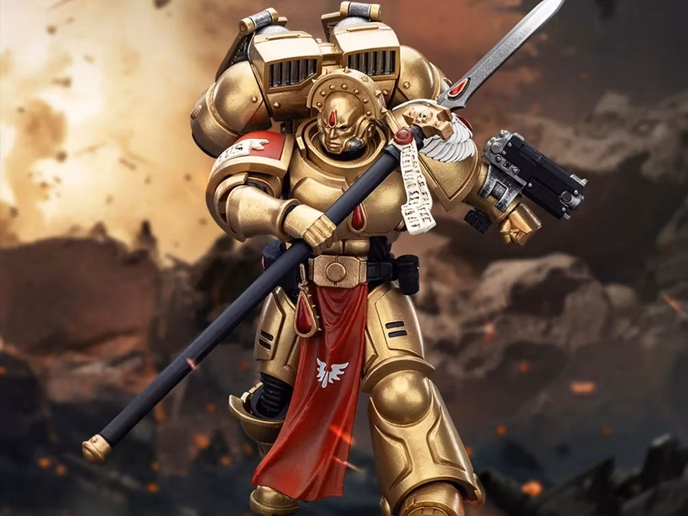 Warhammer 40K Blood Angels Sanguinary Guard 2 with Angelus Boltgun and Encarmine Spear 1/18 Scale Action Figure