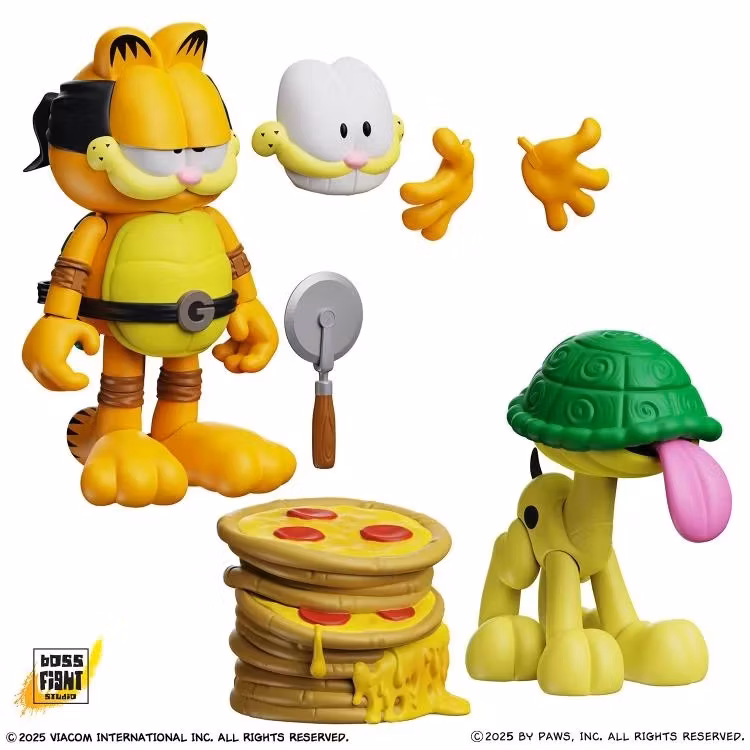 Garfield x Teenage Mutant Ninja Turtles Garfello and Sidekick Odie Figure Two-Pack