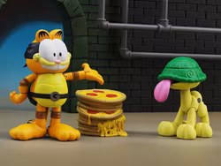 Garfield x Teenage Mutant Ninja Turtles Garfello and Sidekick Odie Figure Two-Pack