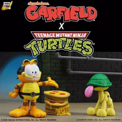 Garfield x Teenage Mutant Ninja Turtles Garfello and Sidekick Odie Figure Two-Pack
