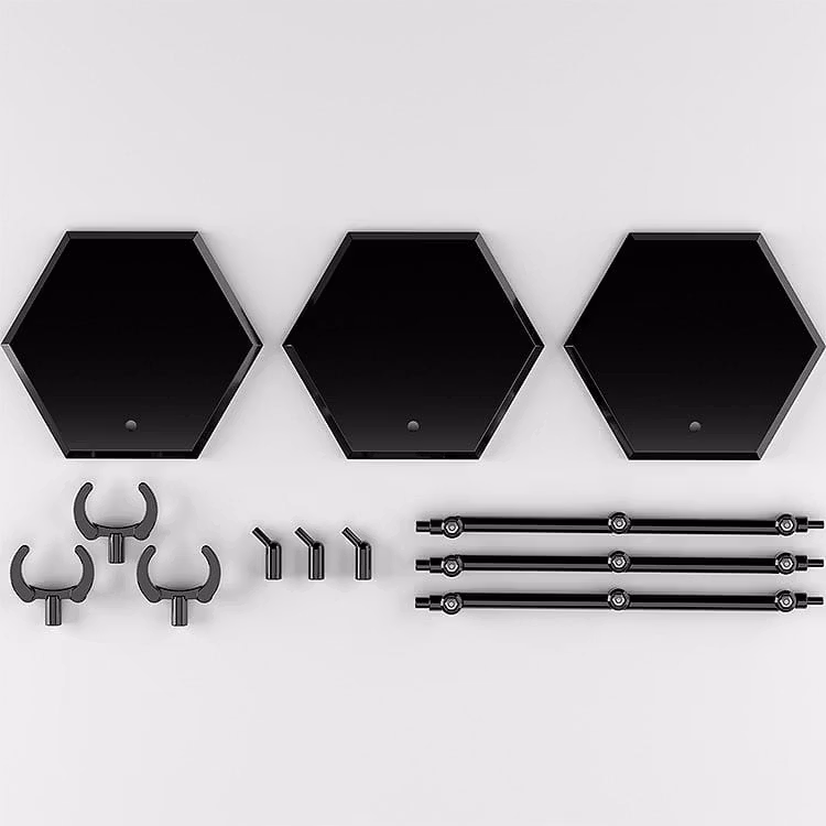 The Simple Stand Nendoroid More for Mini Figures & Models (Black) Hex Type 3-Pack