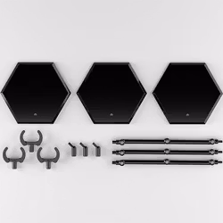 The Simple Stand Nendoroid More for Mini Figures & Models (Black) Hex Type 3-Pack