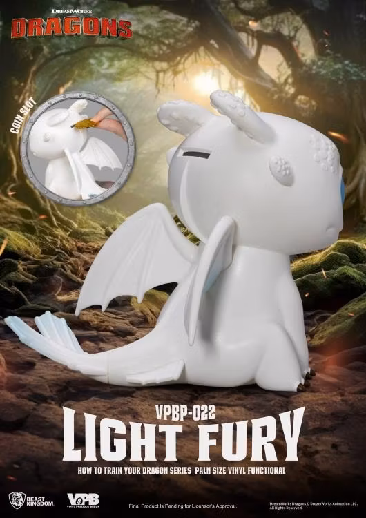 How to Train Your Dragon VPBP-022 Light Fury Palm-Sized Vinyl Piggy Bank