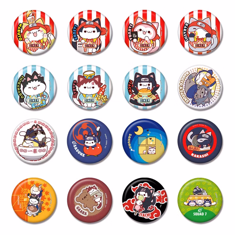 Naruto Mega Cat Project Nyaruto! Enamel Pins (16 Set)