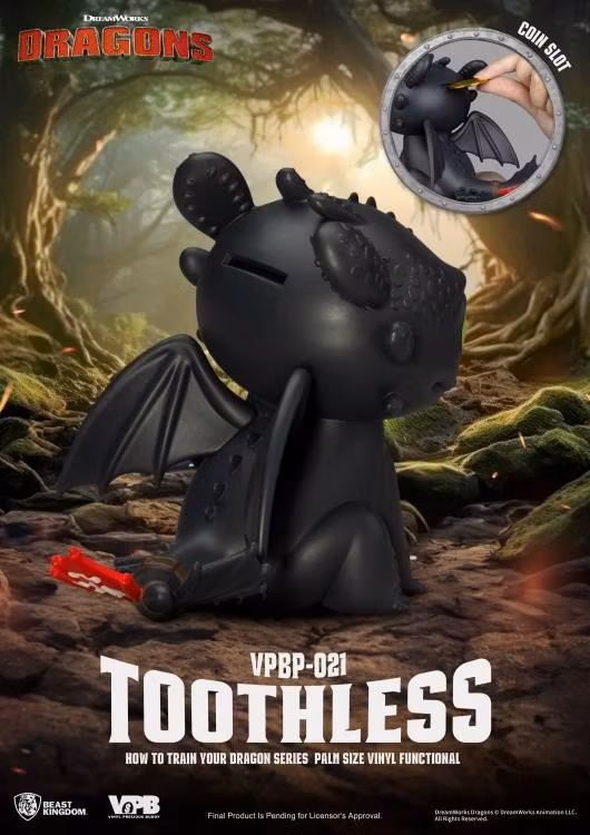 How to Train Your Dragon VPBP-021 Toothless Palm-Sized Vinyl Piggy Bank