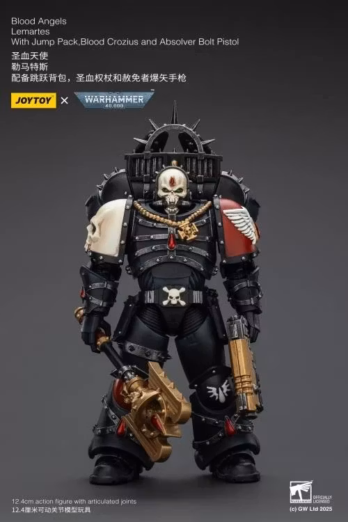Warhammer 40,000 Blood Angels Lemartes with Jump Pack, Blood Crozius and Absolver Bolt Pistol 1/18 Scale Action Figure