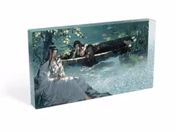 Grandmaster of Demonic Cultivation Acrylic Block with Glitter Wei Wuxian & Lan Wangji Lotus Pond