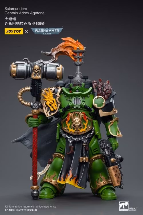 Warhammer 40k Salamanders Captain Adrax Agatone 1/18 Scale Action Figure