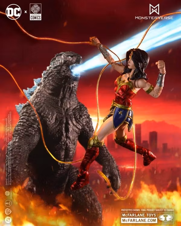 Justice League vs. Godzilla vs. Kong DC Multiverse Wonder Woman vs. Godzilla Figure Two-Pack