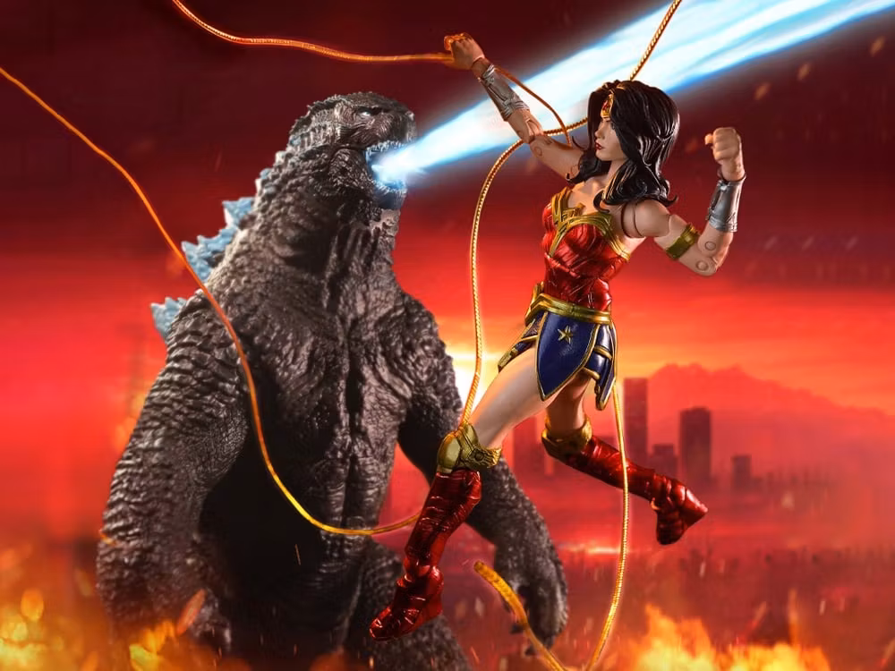 Justice League vs. Godzilla vs. Kong DC Multiverse Wonder Woman vs. Godzilla Figure Two-Pack