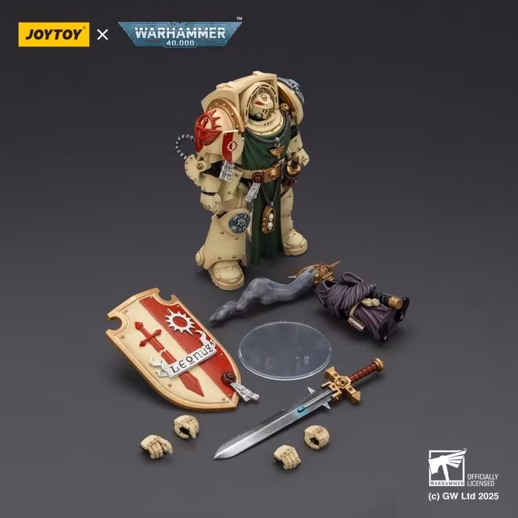 Warhammer 40,000 Dark Angels Deathwing Knight 2 with Power Sword, Storm Shield, and Watcher in the Dark 1/18 Scale Action Figure