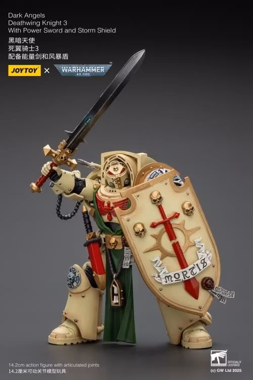 Warhammer 40,000 Dark Angels Deathwing Knight 3 with Power Sword and Storm Shield 1/18 Scale Action Figure