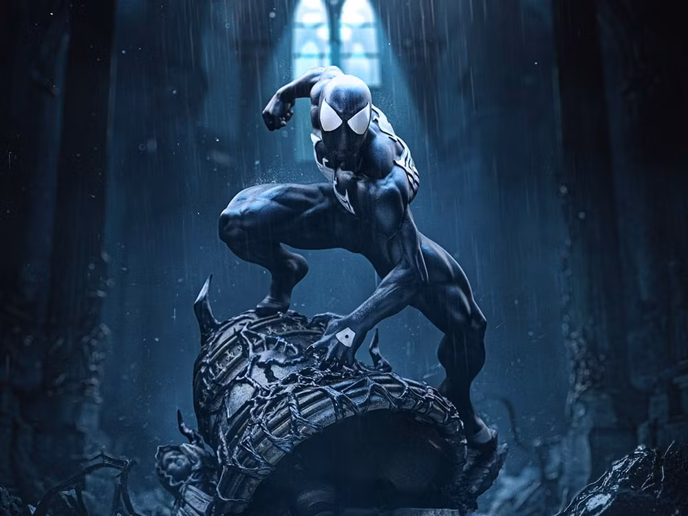 Marvel Comics Battle Diorama Series Spider-Man (Black Suit) 1/10 Art Scale Statue
