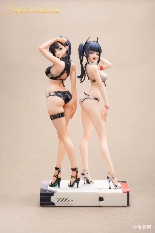 Tsubaki Harusame Illustration SSR Figure Hardshell Swimwear Girls 1/6 Scale Figure Set