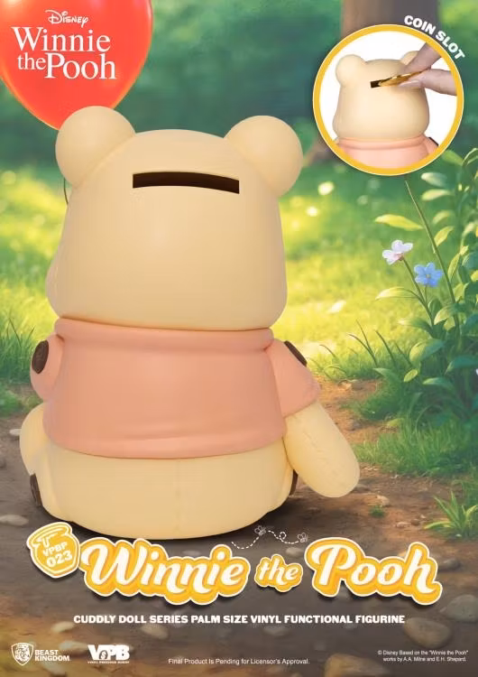 Winnie the Pooh Cuddly Doll Series Winnie-the-Pooh Palm Size Vinyl Piggy Bank