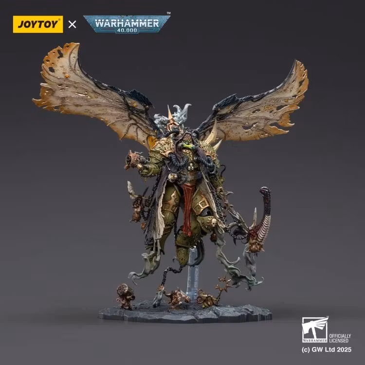 Warhammer 40,000 Mortarion, Daemon Primarch of Nurgle with Ancient Weapons "The Lantern" and "Silence" 1/18 Scale Action Figure