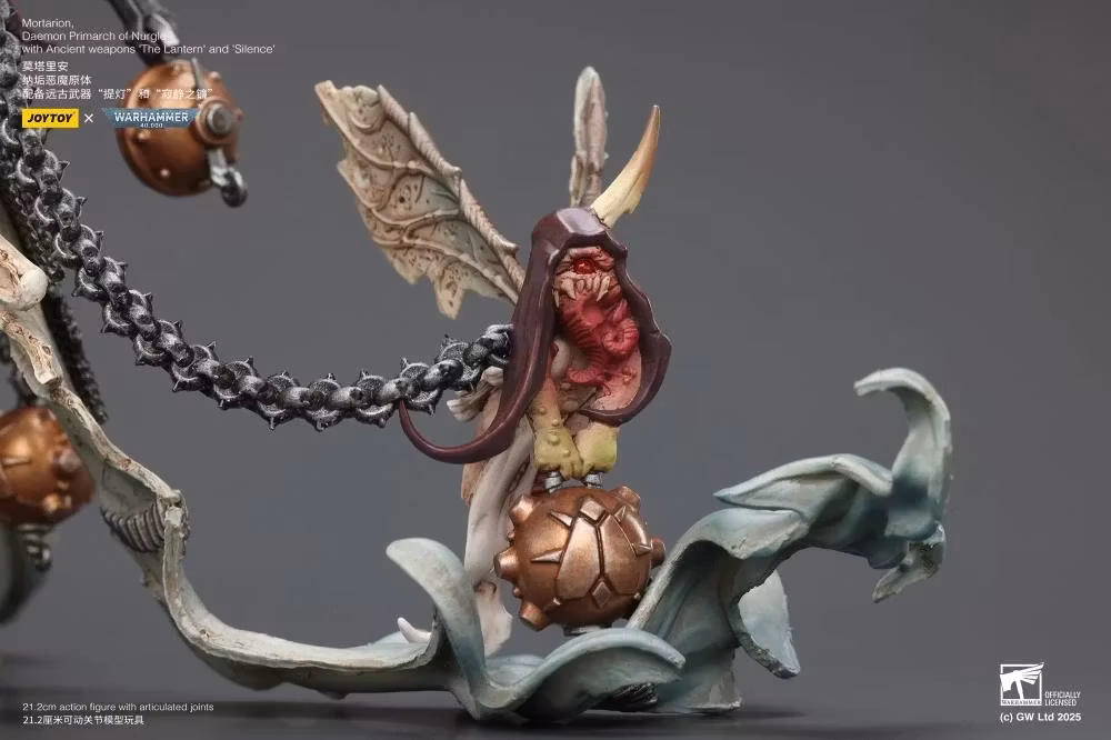 Warhammer 40,000 Mortarion, Daemon Primarch of Nurgle with Ancient Weapons "The Lantern" and "Silence" 1/18 Scale Action Figure