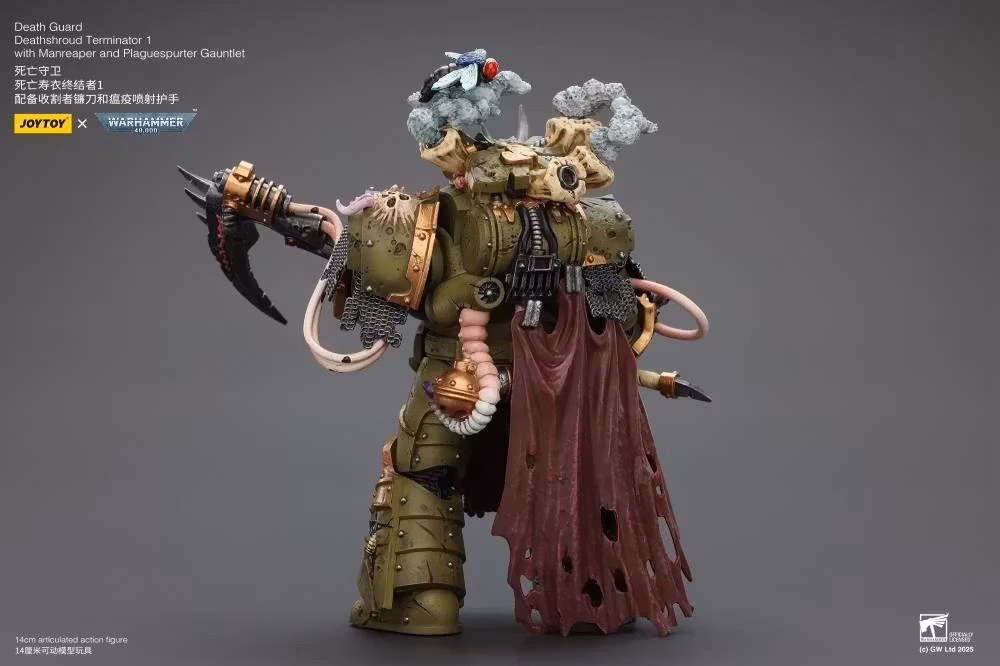 Warhammer 40,000 Death Guard Deathshroud Terminator (Ver. 1) with Manreaper and Plaguespurter Gauntlet 1/18 Scale Action Figure