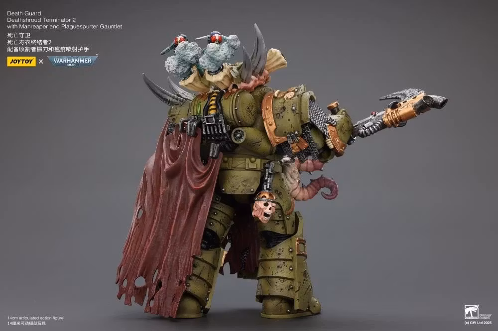 Warhammer 40,000 Death Guard Deathshroud Terminator (Ver. 2) with Manreaper and Plaguespurter Gauntlet 1/18 Scale Action Figure
