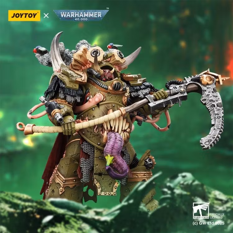 Warhammer 40,000 Death Guard Deathshroud Terminator Champion with Manreaper and Plaguespurter Gauntlets 1/18 Scale Action Figure