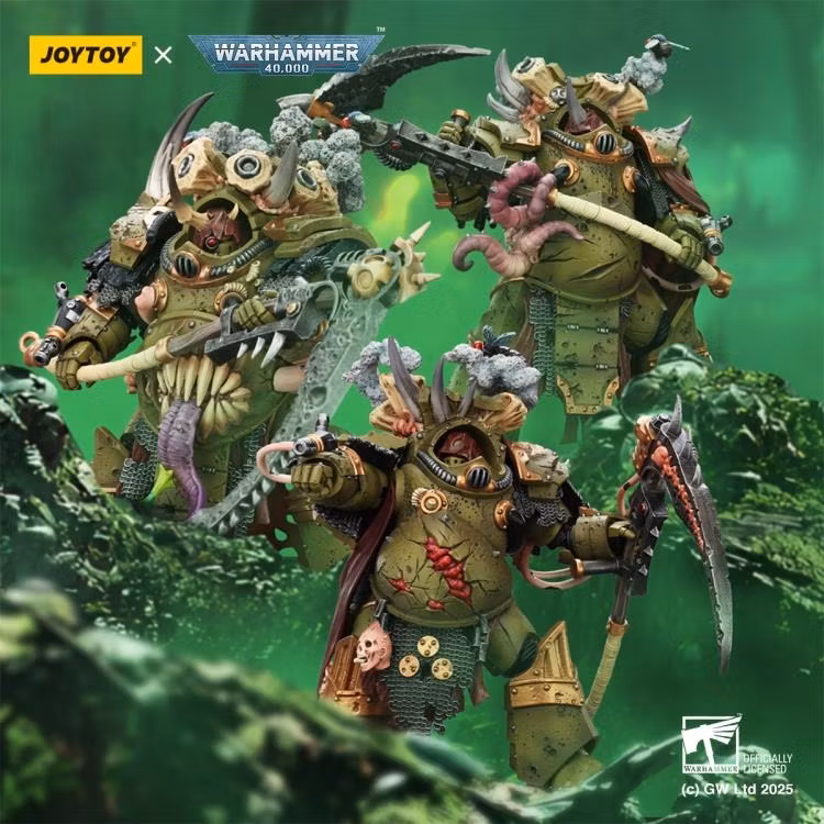 Warhammer 40,000 Death Guard Deathshroud Terminator Champion with Manreaper and Plaguespurter Gauntlets 1/18 Scale Action Figure