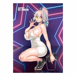 Super Sonico Fabric Poster Super Star