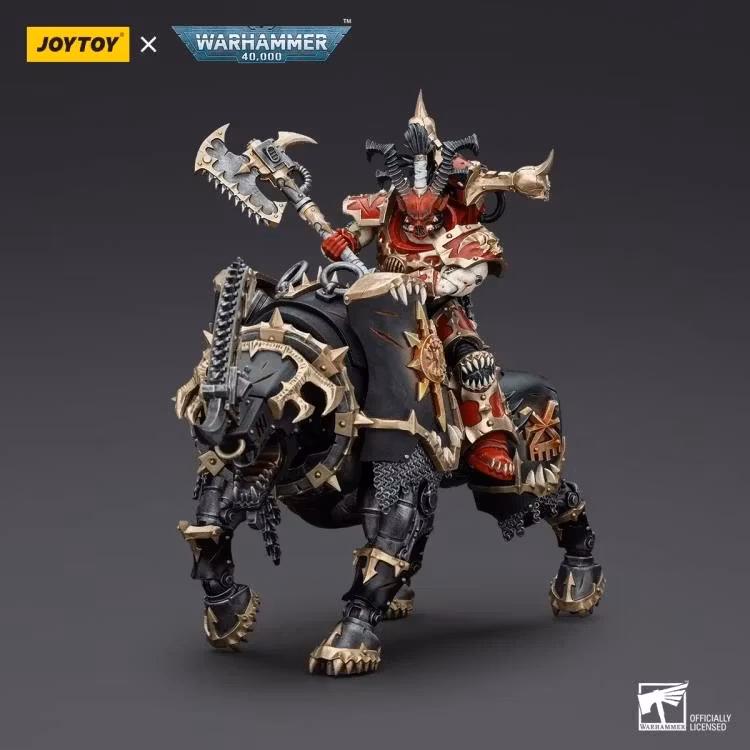 Warhammer 40K World Eaters Lord Invocatus with Khrone Juggernaut Daemon 1/18 Scale Action Figure Set