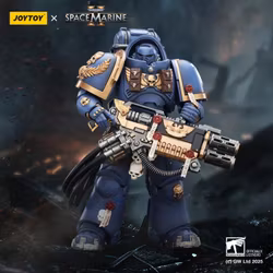 Warhammer 40,000: Space Marine 2 Ultramarines Heavy Artificer Armor with Relic Multi-Melta 1/18 Scale Action Figure