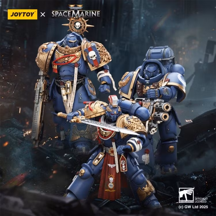 Warhammer 40,000: Space Marine 2 Ultramarines Heavy Artificer Armor with Relic Multi-Melta 1/18 Scale Action Figure