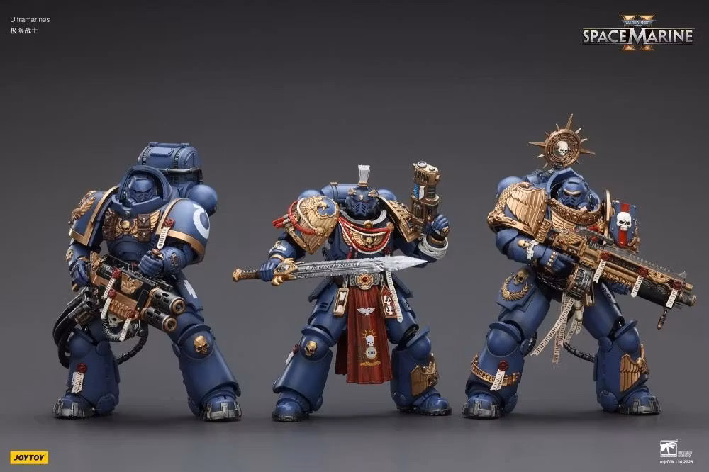Warhammer 40,000: Space Marine 2 Ultramarines Heavy Relic Primus Armor with Heavy Relic Bolt Rifle 1/18 Scale Action Figure