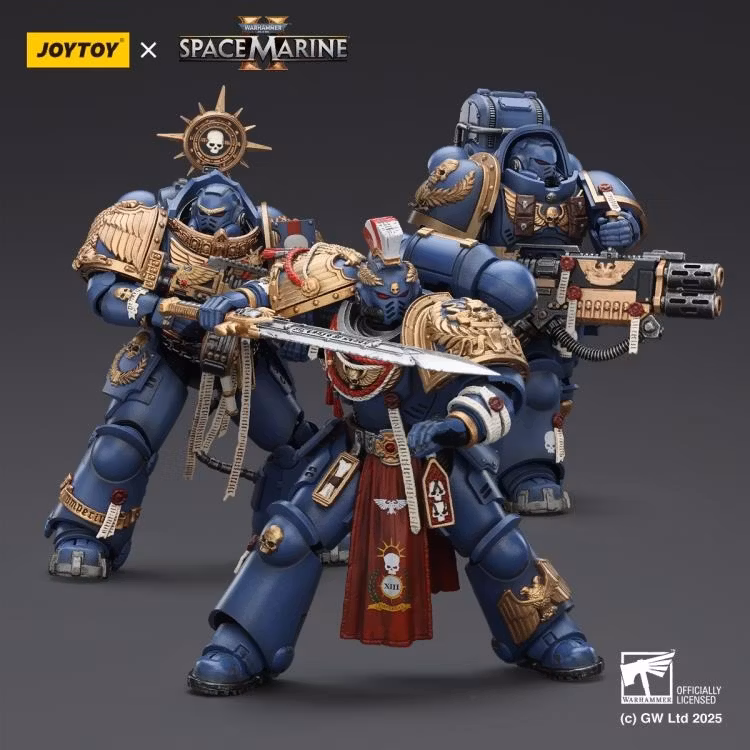 Warhammer 40,000: Space Marine 2 Ultramarines Heavy Relic Primus Armor with Heavy Relic Bolt Rifle 1/18 Scale Action Figure