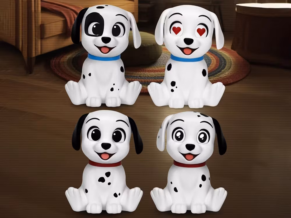 101 Dalmatians VPBP-037 Box of 4 Palm-Sized Vinyl Piggy Banks