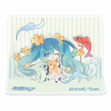 Hatsune Miku Acrylic Figure Standee Hatsune Miku Spring Time Chibi Miku with Koi