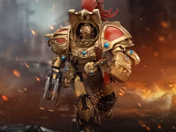 Warhammer: The Horus Heresy Legio Custodes Aquilon Terminator Squad Aquilon with Twin-Linked Adrathic Destructor 1/18 Scale Action Figure