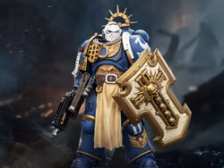Warhammer 40,000 Ultramarines Levantus with Power Sword, Stormshield and Bolt Pistol 1/18 Scale Action Figure