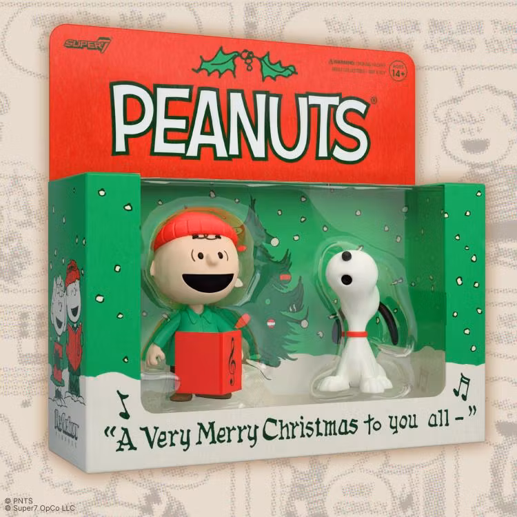 Peanuts ReAction Charlie Brown and Snoopy (Caroling) Action Figure Two-Pack