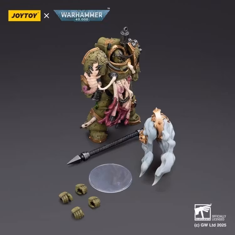 Warhammer 40,000 Death Guard Blightlord Terminator (Ver. 2) with Flail of Corruption 1/18 Scale Action Figure