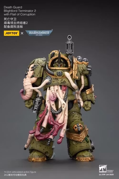 Warhammer 40,000 Death Guard Blightlord Terminator (Ver. 2) with Flail of Corruption 1/18 Scale Action Figure