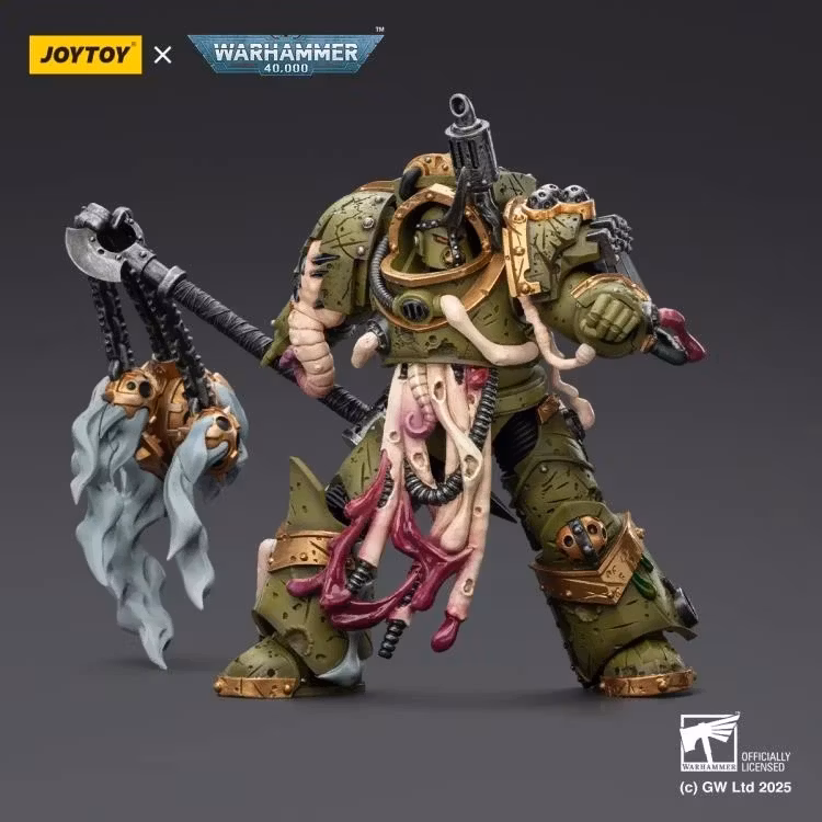 Warhammer 40,000 Death Guard Blightlord Terminator (Ver. 2) with Flail of Corruption 1/18 Scale Action Figure