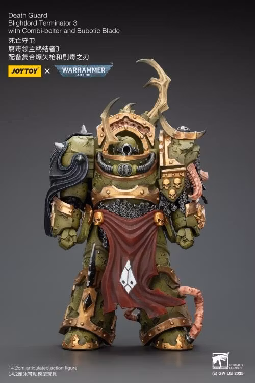 Warhammer 40,000 Death Guard Blightlord Terminator (Ver. 3) with Combi-bolter and Bubotic Blade 1/18 Scale Action Figure